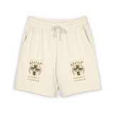 Vintage Neutral Fleece Sweat Shorts with Geometric Logo — Lightweight Casual Lounge Shorts