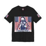 God Money Power Tee — Patriotic Bandana Saint Graphic T-Shirt