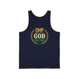 Money Power 'GMP GOD' Tank Top — Athletic Summer Jersey Tank with Gold Laurel Design