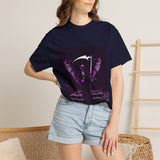 Angel Of Death- T-Shirt — Gothic Angel Wings Graphic Tee (Purple Reaper Design)
