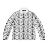 Men's Puffer Jacket — Vintage Test Pattern All-Over Print