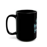 God Money Power Black Ceramic Mug — Inspirational Retro Text Coffee Cup (11oz, 15oz)
