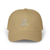 Dad Cap — Minimalist Tiny Text White Baseball Hat