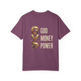 T-Shirt — GVMP Gold Graphic: "God Money Power" Statement Tee