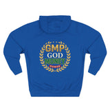 GMP God Money Power Hoodie — Retro Laurel Crest Graphic Hoodie