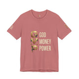 GVP 'God Money Power' Graphic Tee – Gold Lettering Christian Streetwear