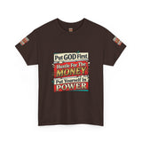 Put GOD First Hustle For The MONEY Tee - Faith & Motivation Graphic T-Shirt