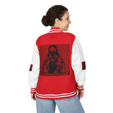 Letterman Jacket — 'God Money Power' Red Varsity Jacket