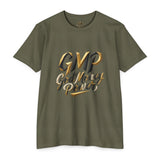 T-Shirt — GMP "God Money Power" Gold Script Graphic