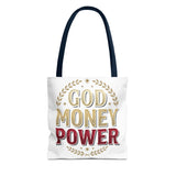 God Money Power- Tote Bag – Inspirational Faith & Prosperity Canvas Tote