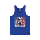 Patriotic Bandana Priest Tank Top — American Flag Graphic “Madonna of Mercy”