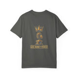 God Money Power T-Shirt — Crown & Coins Faith-Inspired Graphic Tee