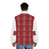 Men's Puffer Jacket — Retro Skate Skull All-Over Print Winter Coat