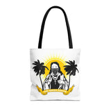Religious Icon Bandana Tote Bag — 'God Honors Power' Palm Tree Sun Tote