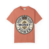 God Money Power T-Shirt — Crown Emblem Graphic Tee (God • Money • Power)