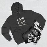 GMP God Money Power Hoodie — Metallic Text Graphic Fleece Hoodie