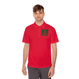Polo Shirt — Red & Green Retro Skate Icon Chest/Back Print