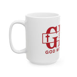 Good Money Power Ceramic Mug - Red Logo Coffee Cup (11oz, 15oz)