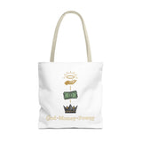 God • Money • Power Tote Bag — Faith-Inspired Money Crown Design