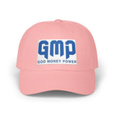 GMP "God Money Power" Embroidered Dad Cap - White Religious Baseball Hat
