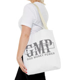 GMP "God Money Power" Printed Tote Bag — Faith & Finance Canvas Tote
