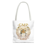 GMP Tiger Tote Bag — "God Money Power" Inspirational Canvas Tote