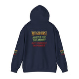 Inspirational Graphic Hoodie - "Put God First, Hustle for the Money, Put Yourself in Power"