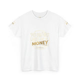 Money Graphic Tee — "Money" Gold Lettering Casual Cotton Shirt