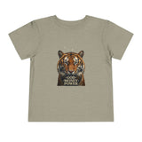 Toddler Tee — Tiger Face "God Money Power" Graphic