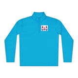 Quarter‑Zip Pullover — Patriotic 'God Never Forgets' American Flag Design