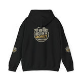Money Vibes Hoodie — Gold Script Graphic Hooded Sweatshirt