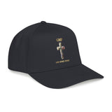 Faith Cross Baseball Cap — "God Makes a Way" Floral Cross Mid Profile Hat