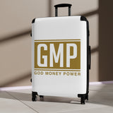 GMP 'God Money Power' Carry-On Suitcase — Bold Religious Travel Luggage