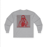 Long Sleeve Tee — 'God Money Power' Stenciled Icon Design