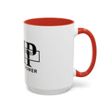 GMP "God Money Power" Accent Coffee Mug — Bold Black Scripture-Inspired Design (11/15oz)