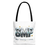 GMP Metallic Logo Tote Bag — God Money Power Graphic Tote