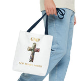 GMP 'God Money Power' Floral Cross Tote Bag