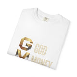 T-Shirt — GVMP Gold Graphic: "God Money Power" Statement Tee