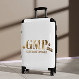 GMP "God Money Power" Carry-On Suitcase — Gold Logo Travel Luggage