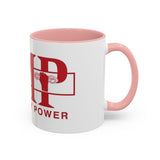 Accent Coffee Mug — G.M.P. (Good Money Power) Red Logo Ceramic Mug