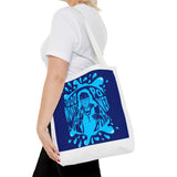 Blue 'God, Money, Power' Graphic Tote Bag – Spiritual Streetwear AOP