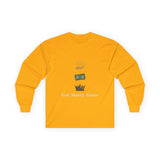 Long Sleeve Tee — "God · Money · Power" Graphic
