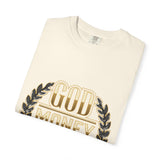 God Money Power T-Shirt — Bold Gold Laurel Graphic Tee