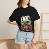 God Money Power Graphic T-Shirt — Bold Retro Faith & Hustle Tee