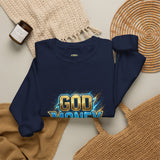 God Money Power Crewneck Sweatshirt — Bold Faith & Hustle Graphic Pullover