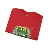 God Money Power Crewneck Sweatshirt — Bold Faith & Prosperity Graphic