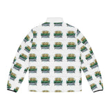 Men's All-Over Print Puffer Jacket — 'God Is My Power' Graphic Winter Coat