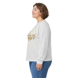 Inspirational Faith Hustle Long Sleeve Tee — “Put GOD First, Hustle For The MONEY, Put Yourself In POWER”