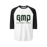 GMP 'God Money Power' Raglan Baseball Tee — Faith & Prosperity Graphic Shirt