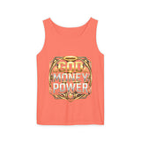 God Money Power Tank Top — Bold Gold Faith & Hustle Graphic